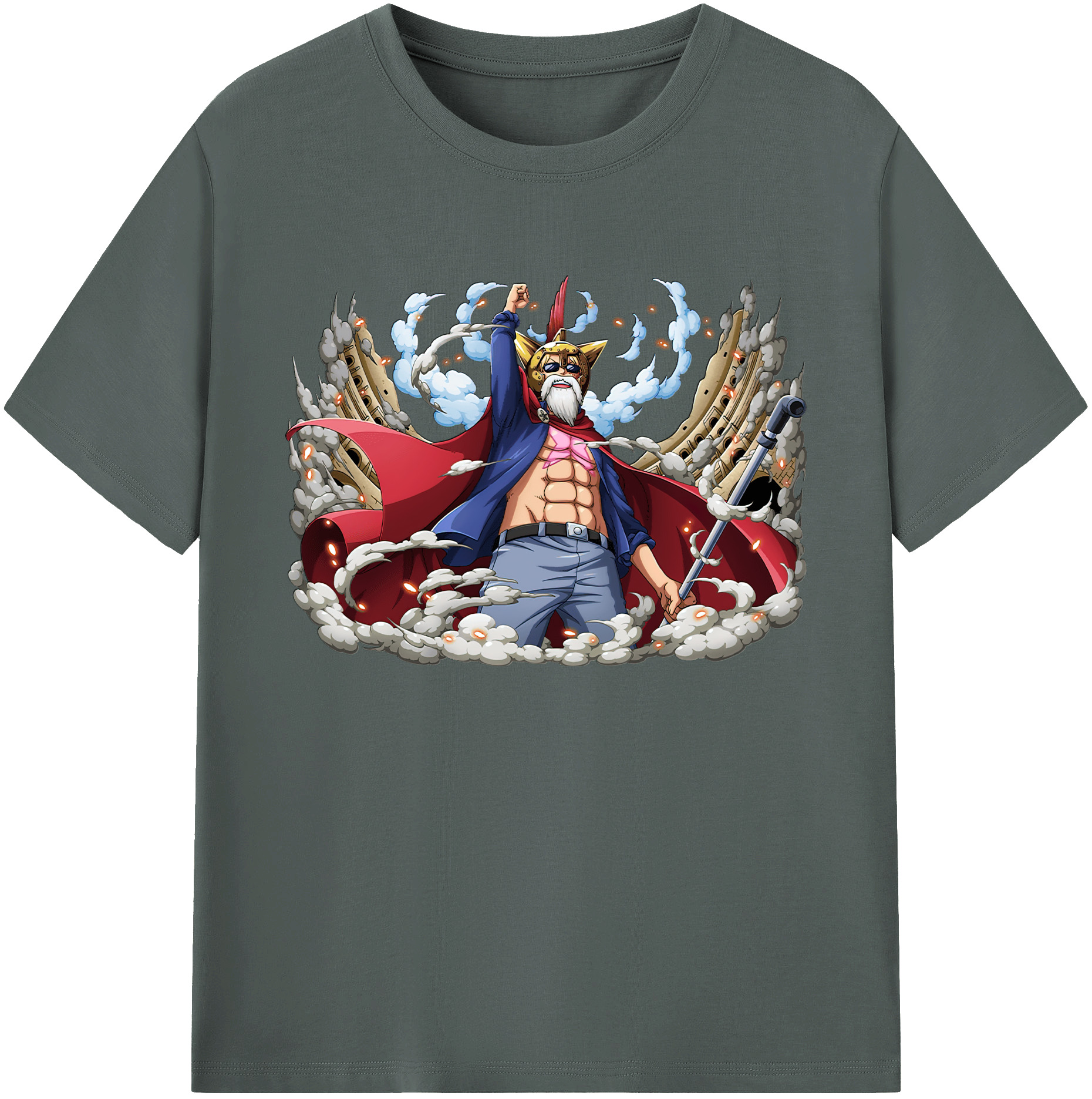 ワンピース モンキー・D・ルフィ ONE PIECE Monkey D. Luffy 綿100％ メンズ半袖Tシャツ｜肌触りやわらか＆通気性